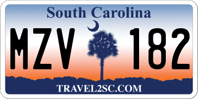 SC license plate MZV182
