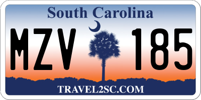 SC license plate MZV185