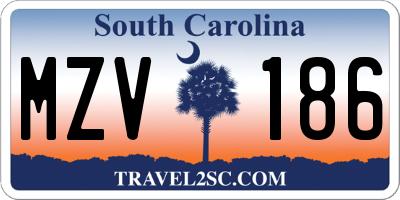 SC license plate MZV186