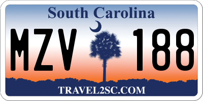 SC license plate MZV188