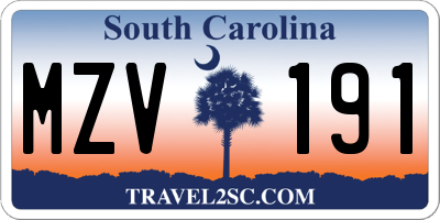 SC license plate MZV191
