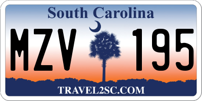SC license plate MZV195