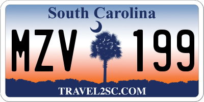 SC license plate MZV199