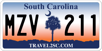 SC license plate MZV211