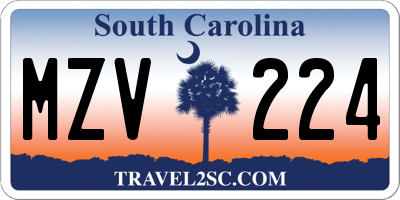 SC license plate MZV224