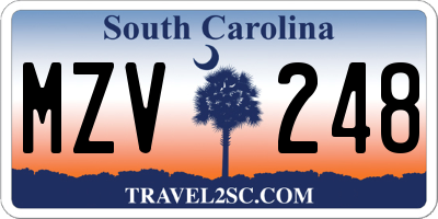 SC license plate MZV248