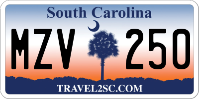SC license plate MZV250