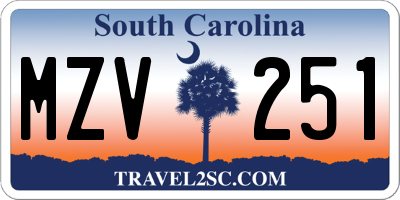 SC license plate MZV251