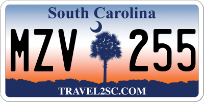 SC license plate MZV255