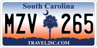 SC license plate MZV265