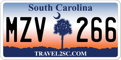 SC license plate MZV266