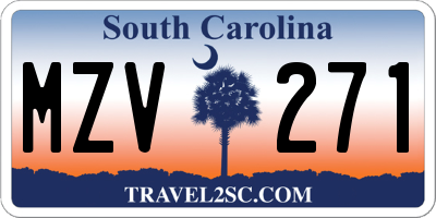 SC license plate MZV271