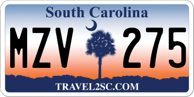 SC license plate MZV275