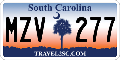 SC license plate MZV277