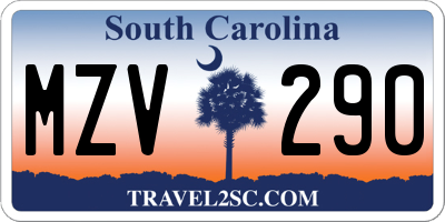 SC license plate MZV290