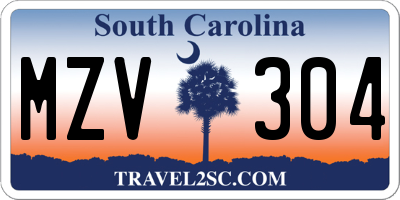 SC license plate MZV304