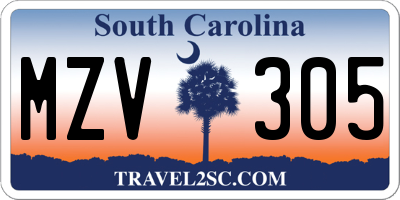 SC license plate MZV305