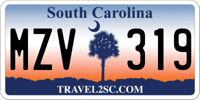 SC license plate MZV319