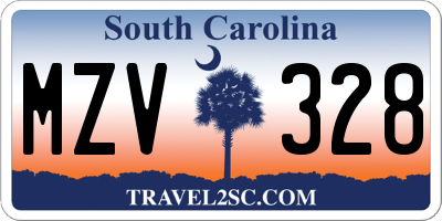 SC license plate MZV328