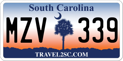 SC license plate MZV339