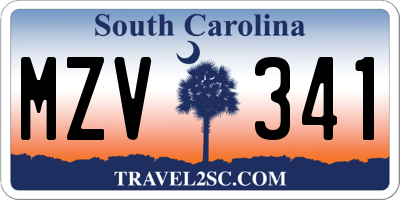 SC license plate MZV341