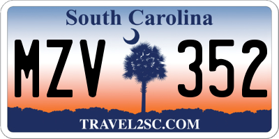 SC license plate MZV352