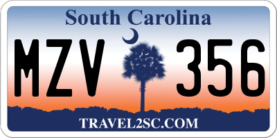 SC license plate MZV356