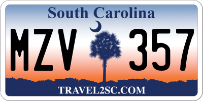SC license plate MZV357
