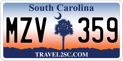 SC license plate MZV359