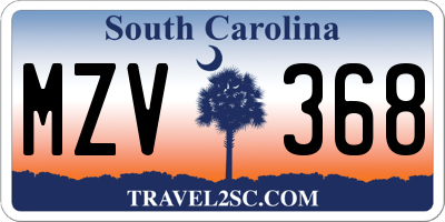SC license plate MZV368