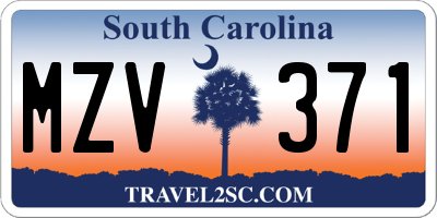 SC license plate MZV371