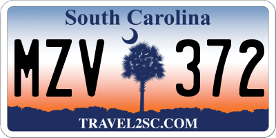 SC license plate MZV372