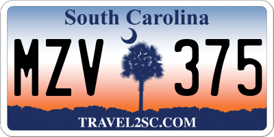 SC license plate MZV375
