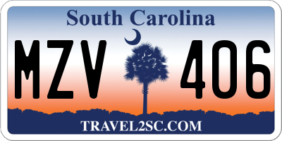 SC license plate MZV406