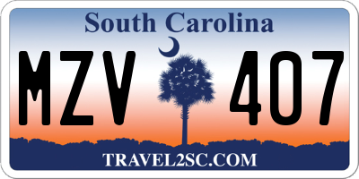 SC license plate MZV407