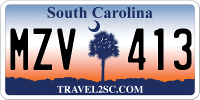 SC license plate MZV413