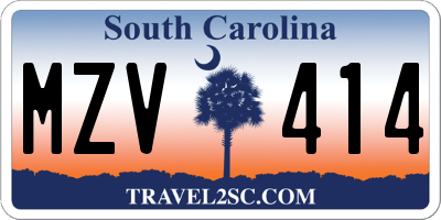 SC license plate MZV414