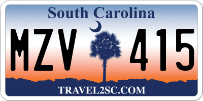 SC license plate MZV415