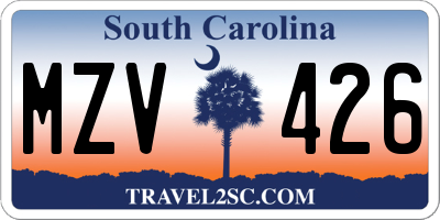 SC license plate MZV426