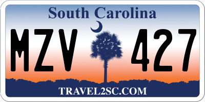 SC license plate MZV427