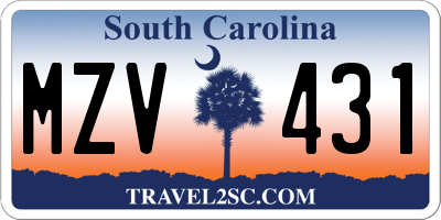 SC license plate MZV431