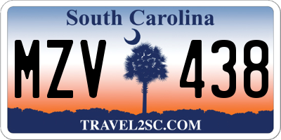 SC license plate MZV438