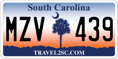 SC license plate MZV439