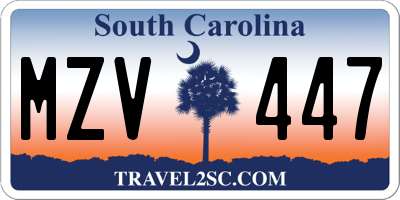 SC license plate MZV447