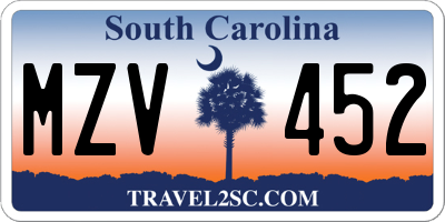 SC license plate MZV452