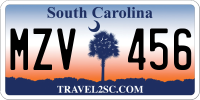 SC license plate MZV456