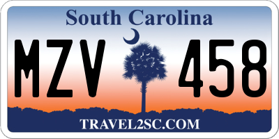 SC license plate MZV458