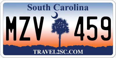SC license plate MZV459