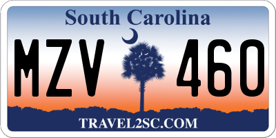 SC license plate MZV460