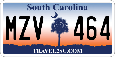 SC license plate MZV464